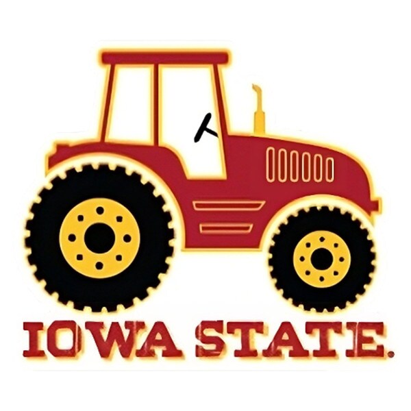 Iowa State Tractor Rugged Sticker (3.5 in x 3 in)